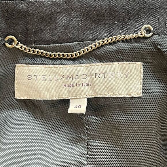 STELLA MCCARTNEY black tuxedo blazer with pin stripe detail. 40 - Picture 5 of 8